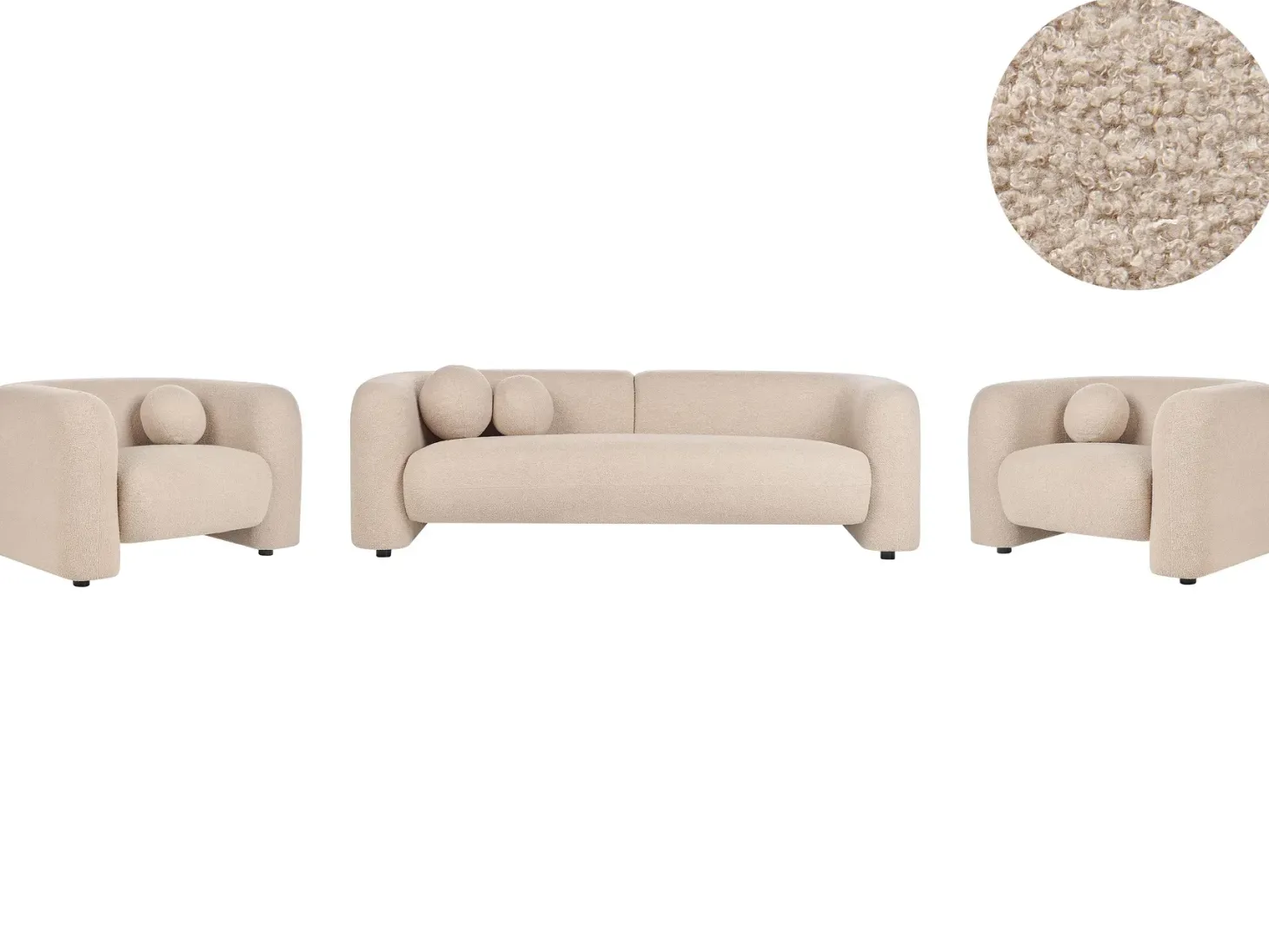 Sofasæt 5 personers LEIREN Boucle Beige
