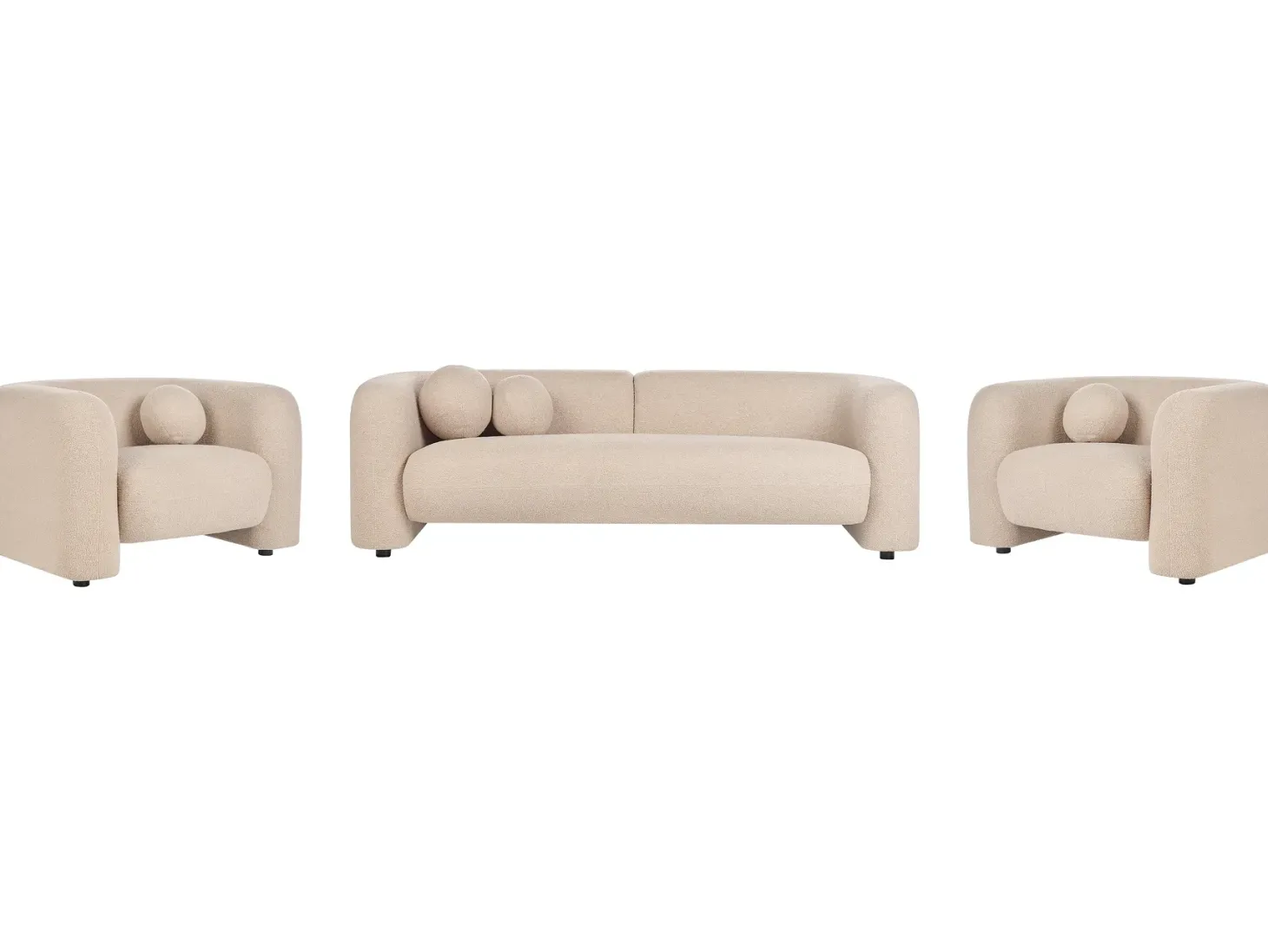 Sofasæt 5 personers LEIREN Boucle Beige
