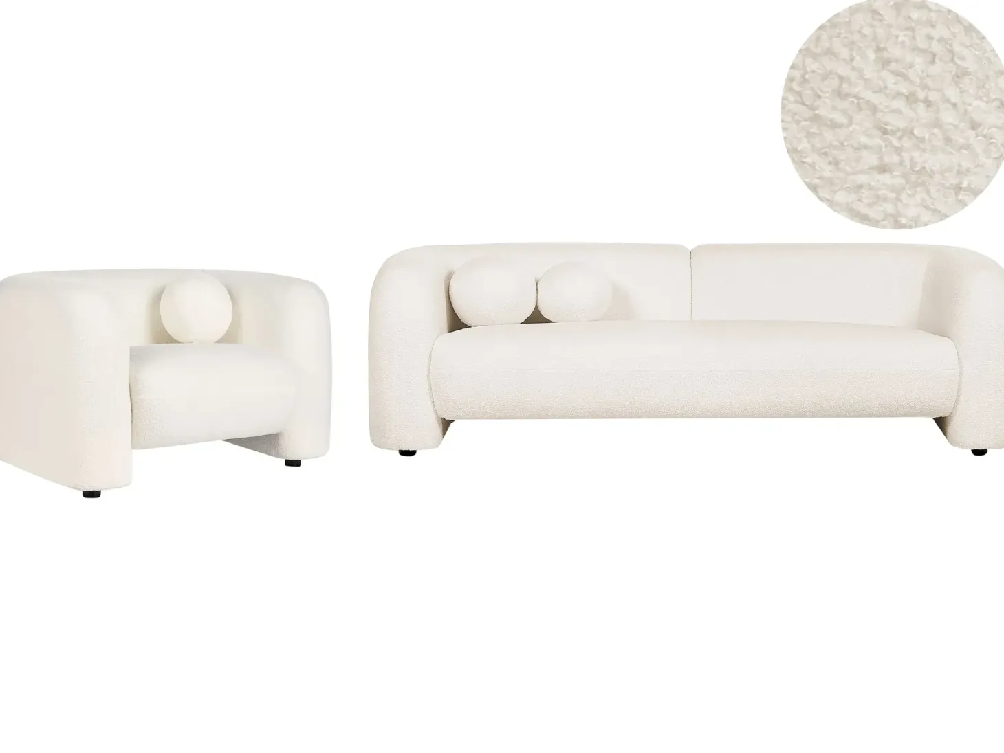 Sofasæt 4 personers LEIREN Boucle Hvid
