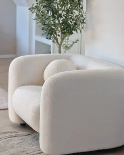 Sofasæt 4 personers LEIREN Boucle Hvid