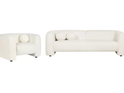 Sofasæt 4 personers LEIREN Boucle Hvid
