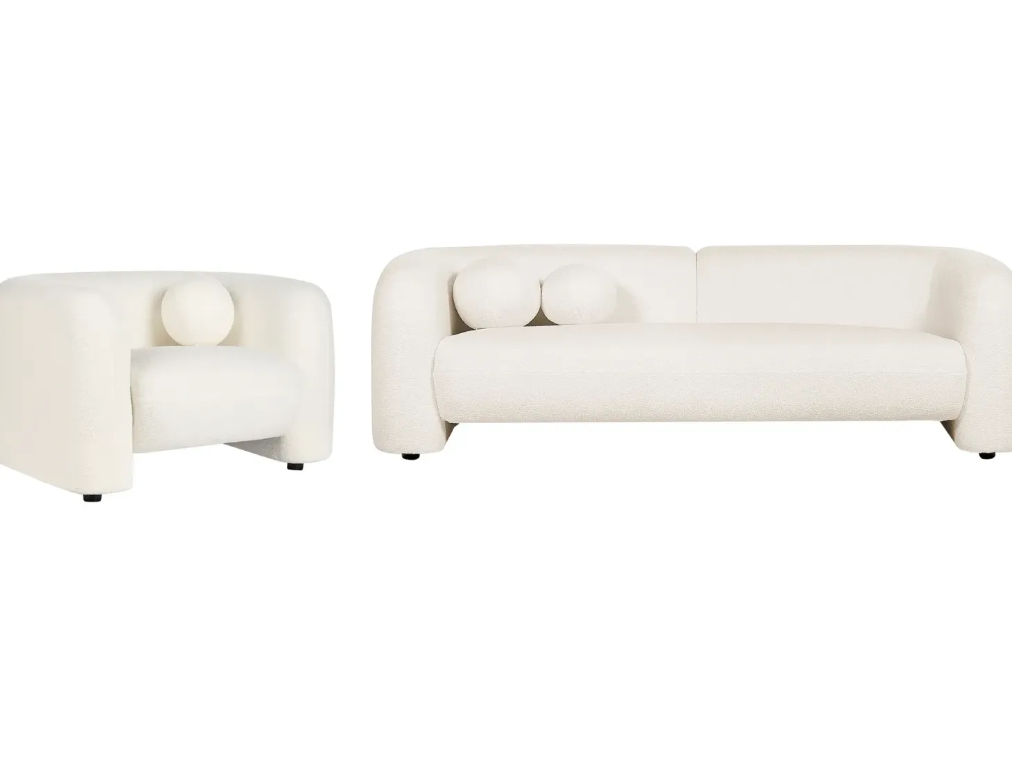 Sofasæt 4 personers LEIREN Boucle Hvid