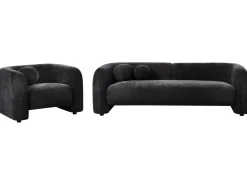 Sofasæt 4 personers LEIREN Chenille Sort