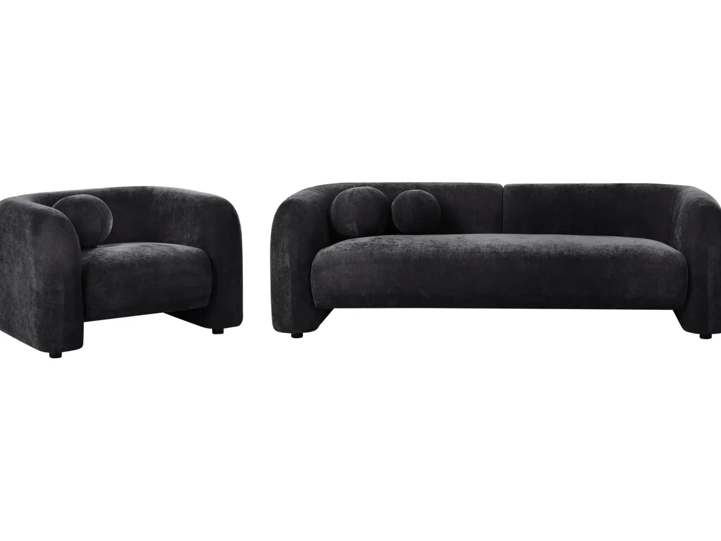 Sofasæt 4 personers LEIREN Chenille Sort