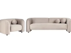 Sofasæt 4 personers LEIREN Velour Brungrå
