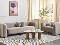 Sofasæt 4 personers LEIREN Velour Brungrå