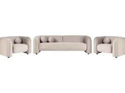 Sofasæt 5 personers LEIREN Velour Brungrå