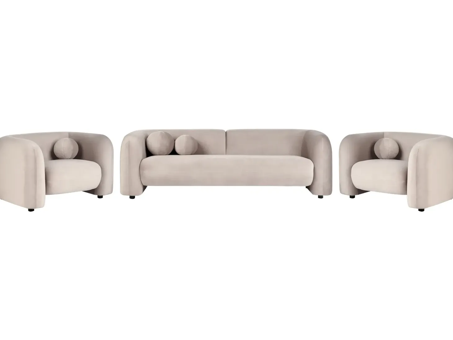Sofasæt 5 personers LEIREN Velour Brungrå