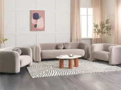 Sofasæt 5 personers LEIREN Velour Brungrå