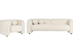 Sofasæt 4 personers LEIREN Velour Cremehvid