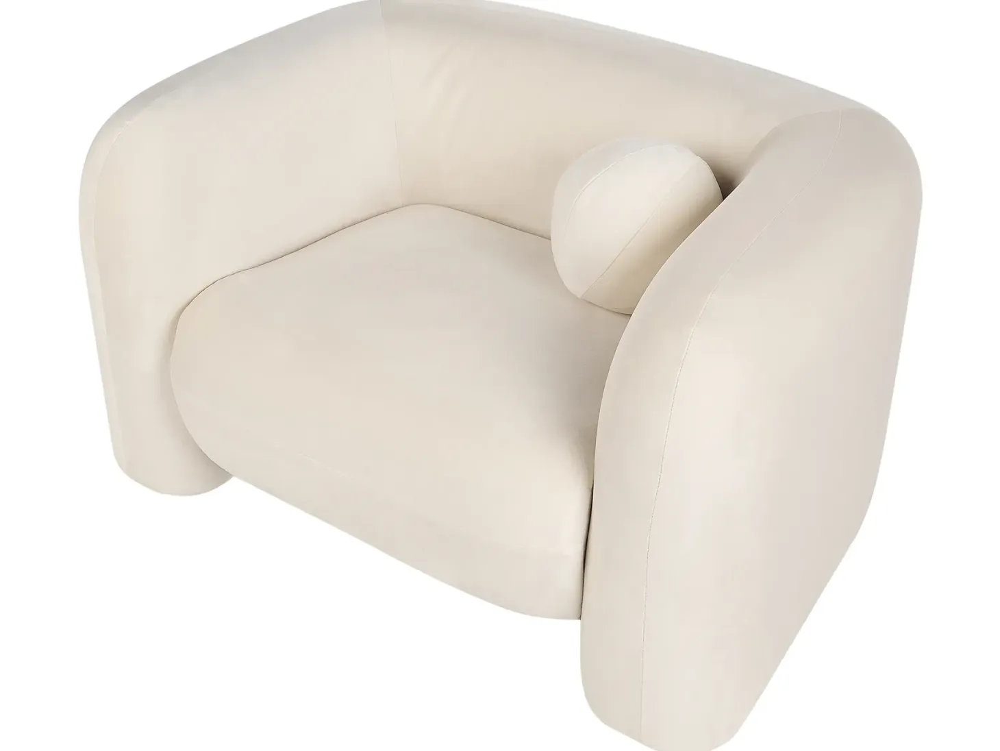 Sofasæt 5 personers LEIREN Velour Cremehvid
