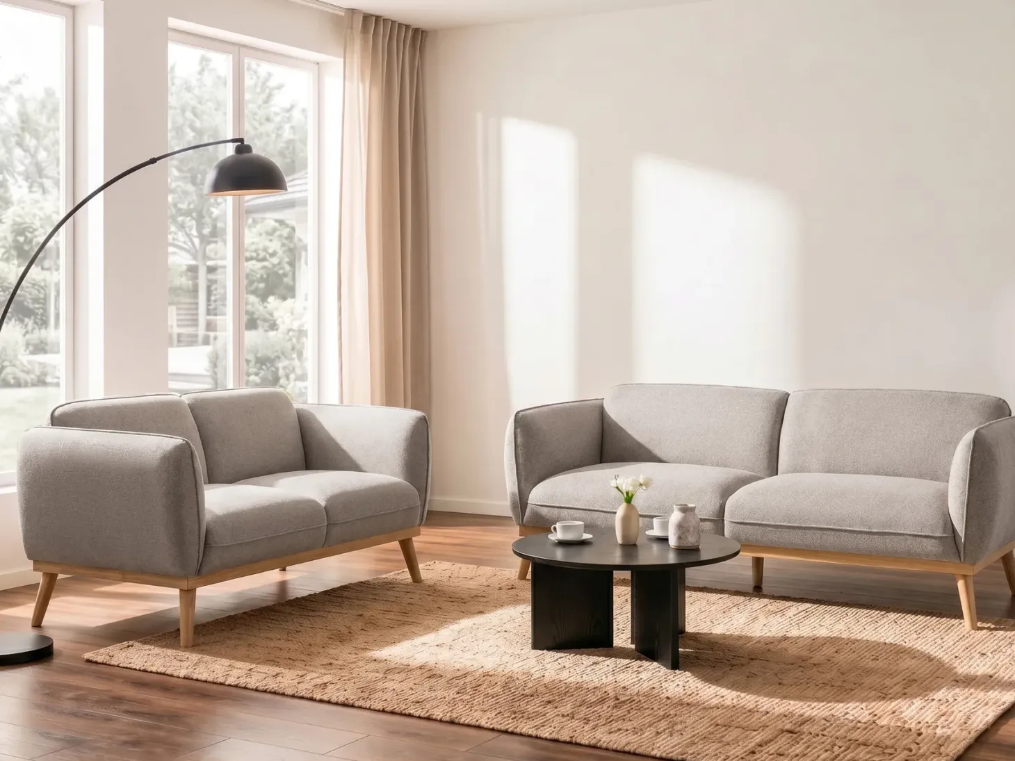 Sofasæt 5 personers LJUNG Lysebrun
