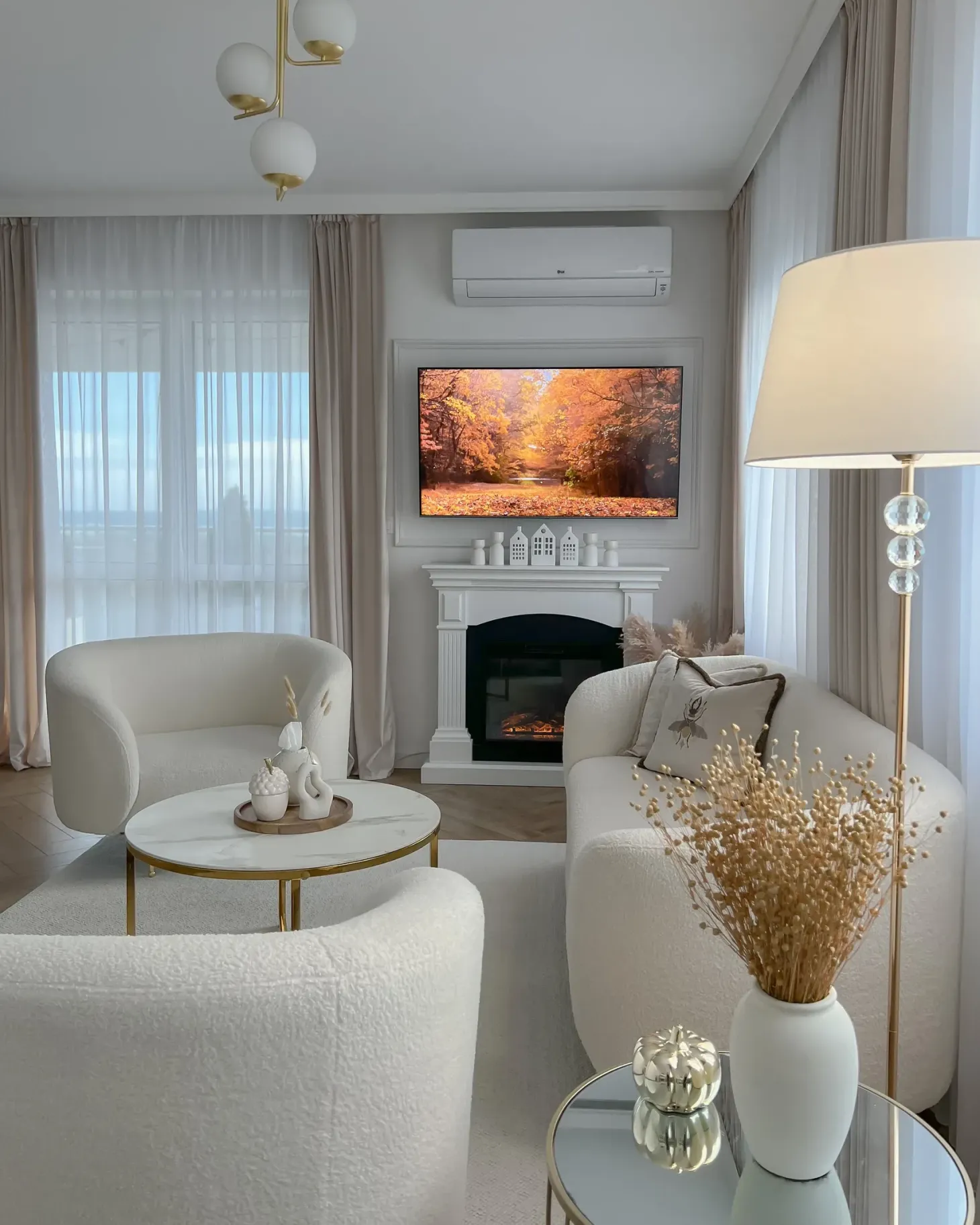 Sofasæt 6 personers LOEN Boucle Hvid