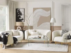 Sofasæt 6 personers LOEN Boucle Hvid