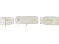Sofasæt 6 personers LOEN Boucle Hvid