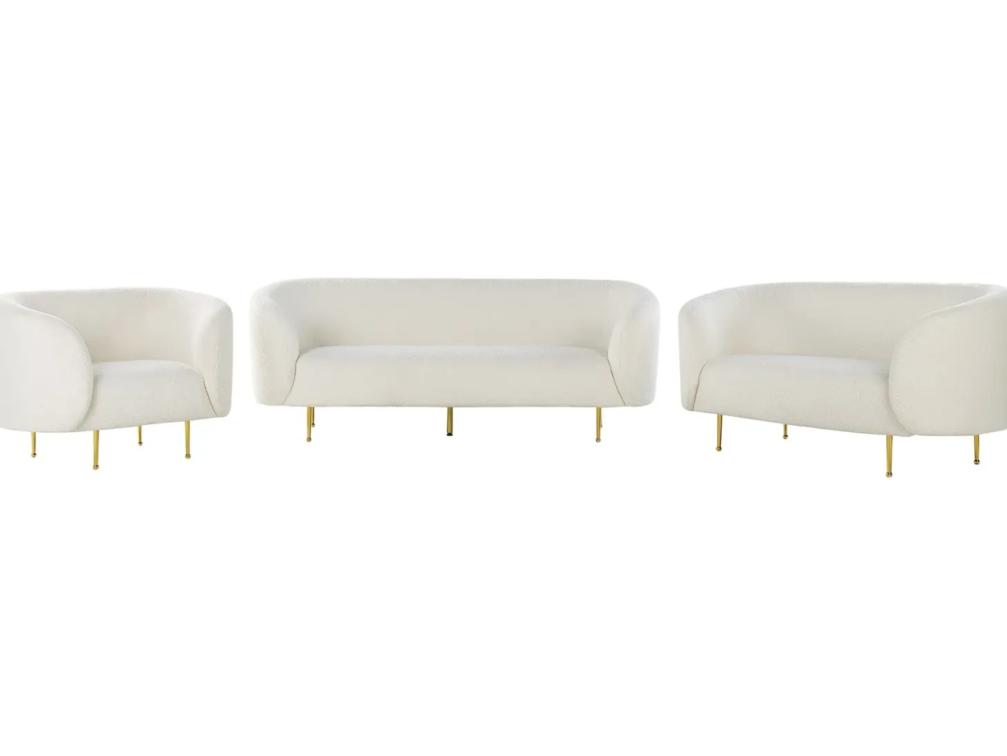 Sofasæt 6 personers LOEN Boucle Hvid
