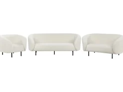 Sofasæt 6 personers LOEN Boucle Hvid