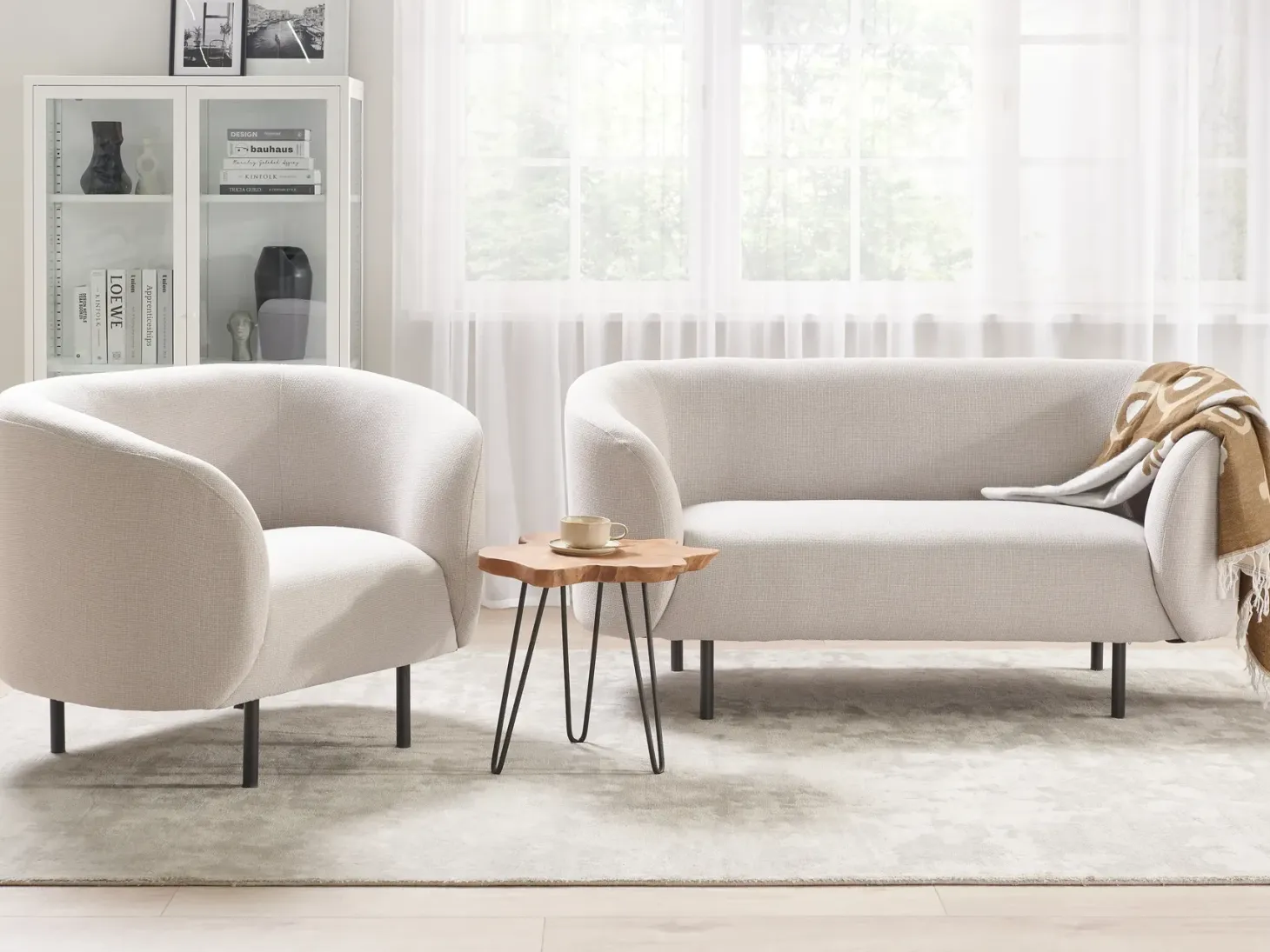 Sofasæt 3 personers LOEN Lys Beige