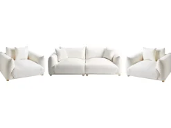 Sofasæt 5 personers LUVOS Boucle Cremehvid