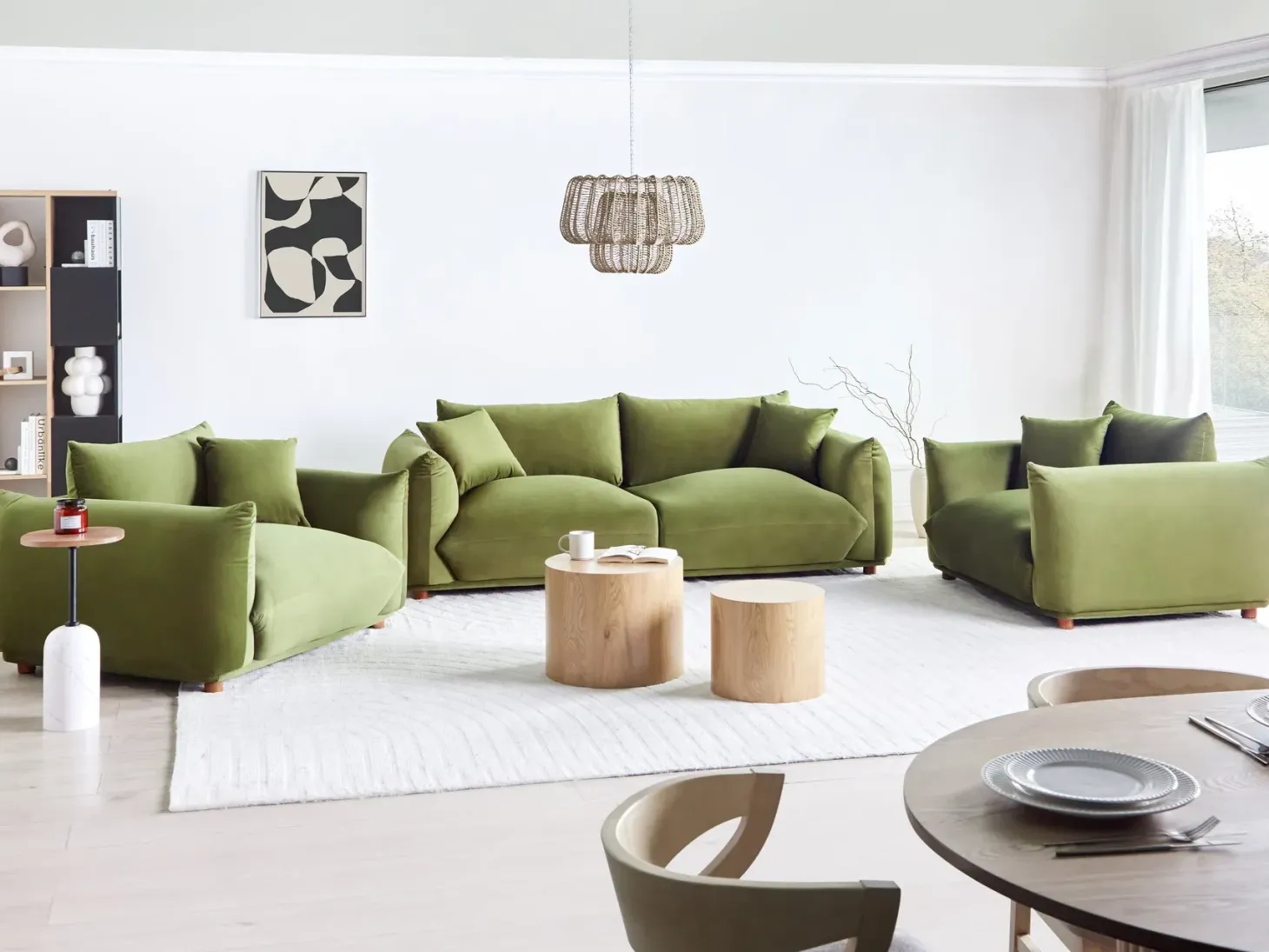 Sofasæt 5 personers LUVOS Velour Grøn