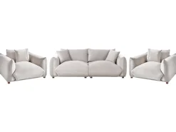 Sofasæt 5 personers LUVOS Velour Brungrå