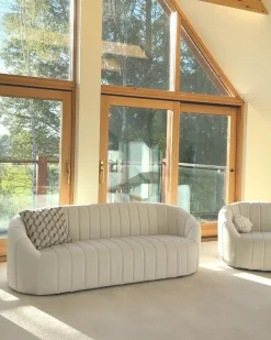 Sofasæt 6 personers MALUNG Velour Cremehvid