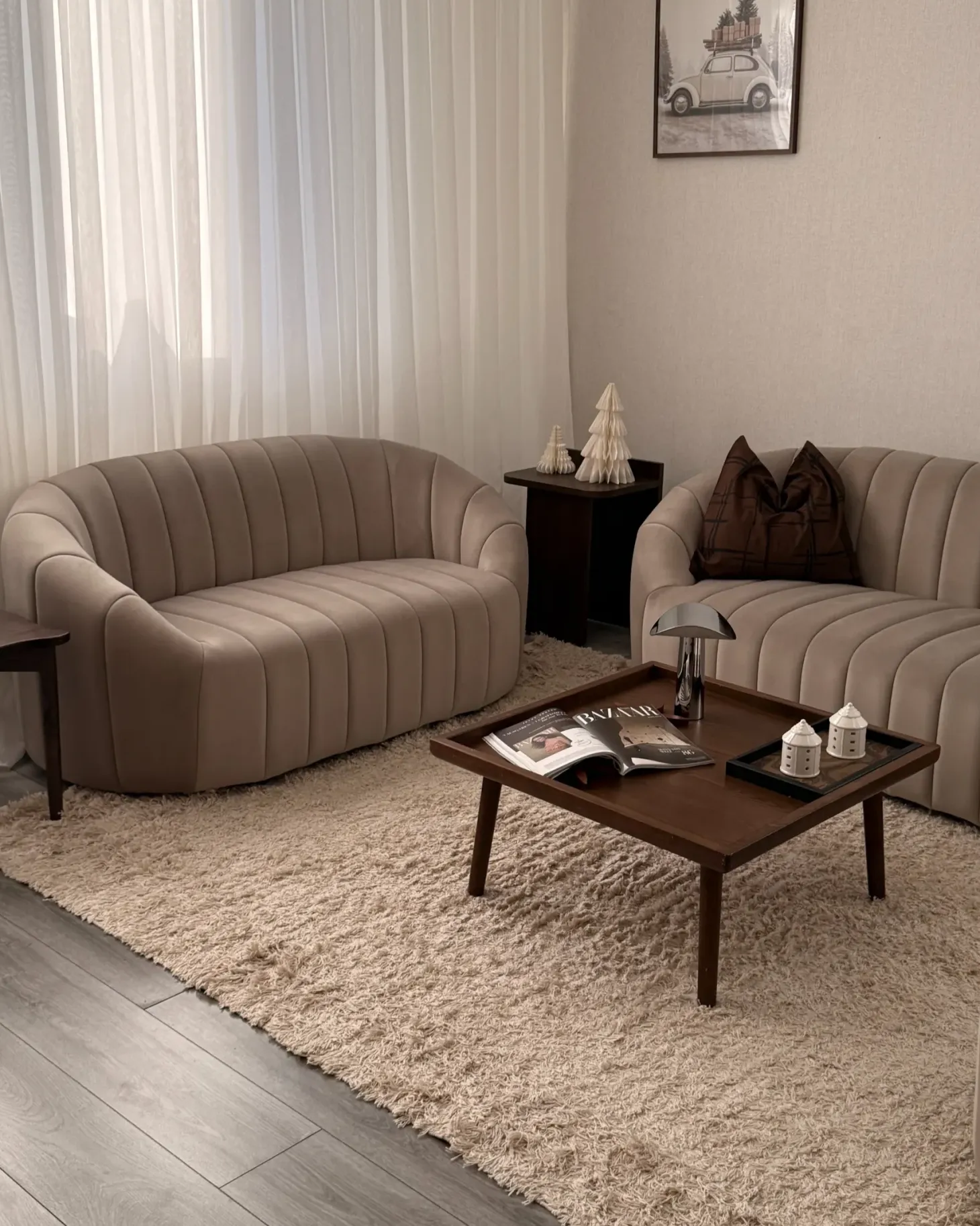 Sofasæt 6 personers MALUNG Velour Beige