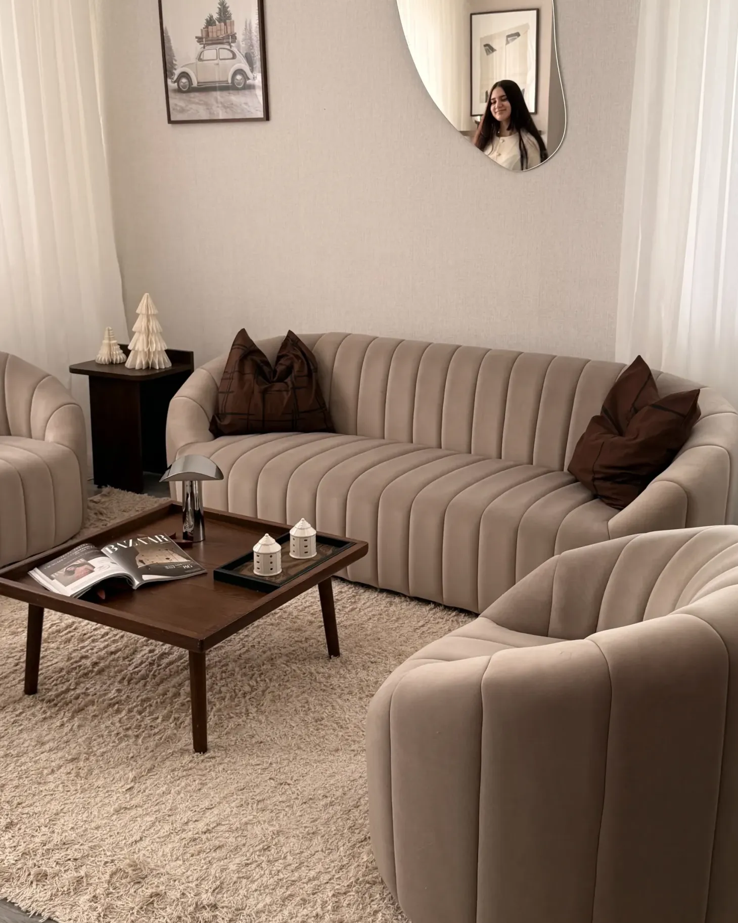 Sofasæt 6 personers MALUNG Velour Beige
