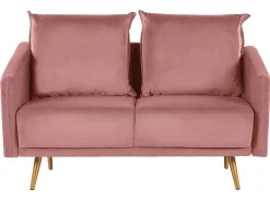 Sofasæt 5 personers MAURA Velour Lyserød