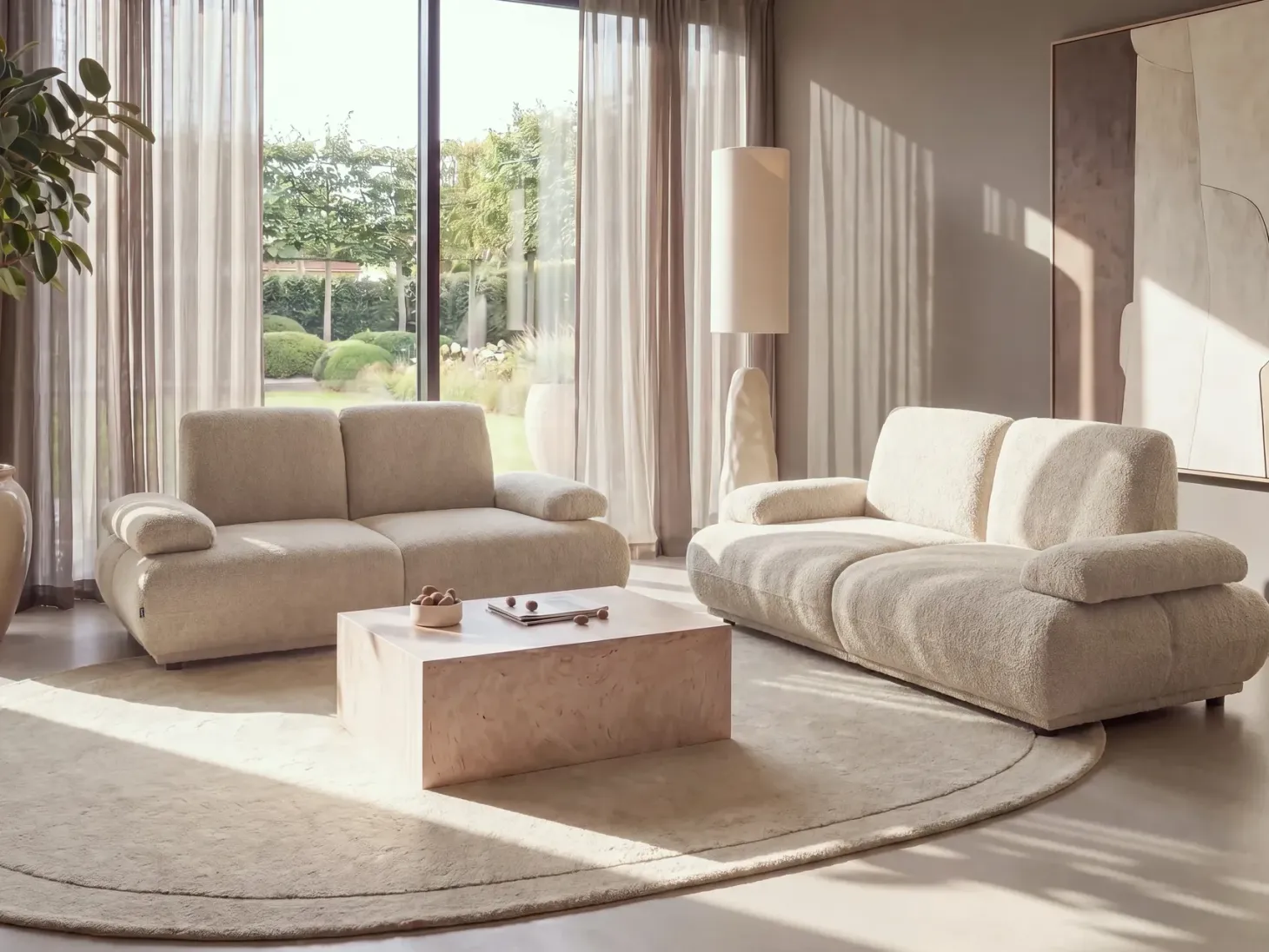 Sofasæt 5 personers NACKA Boucle Beige