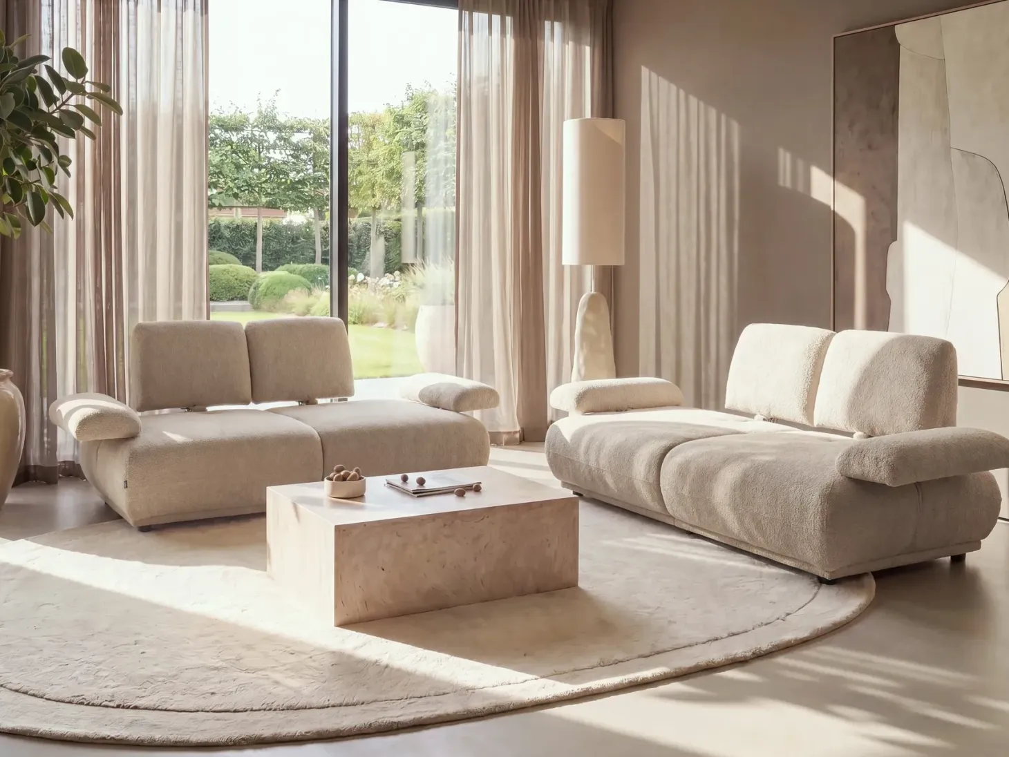 Sofasæt 5 personers NACKA Boucle Beige