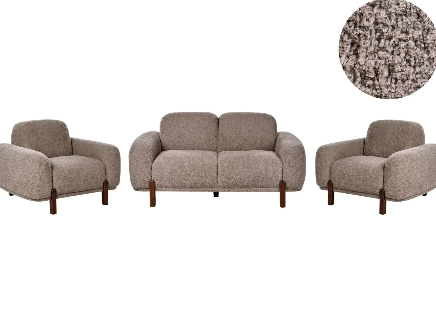 Sofasæt 4 personers ODNES Boucle Brungrå