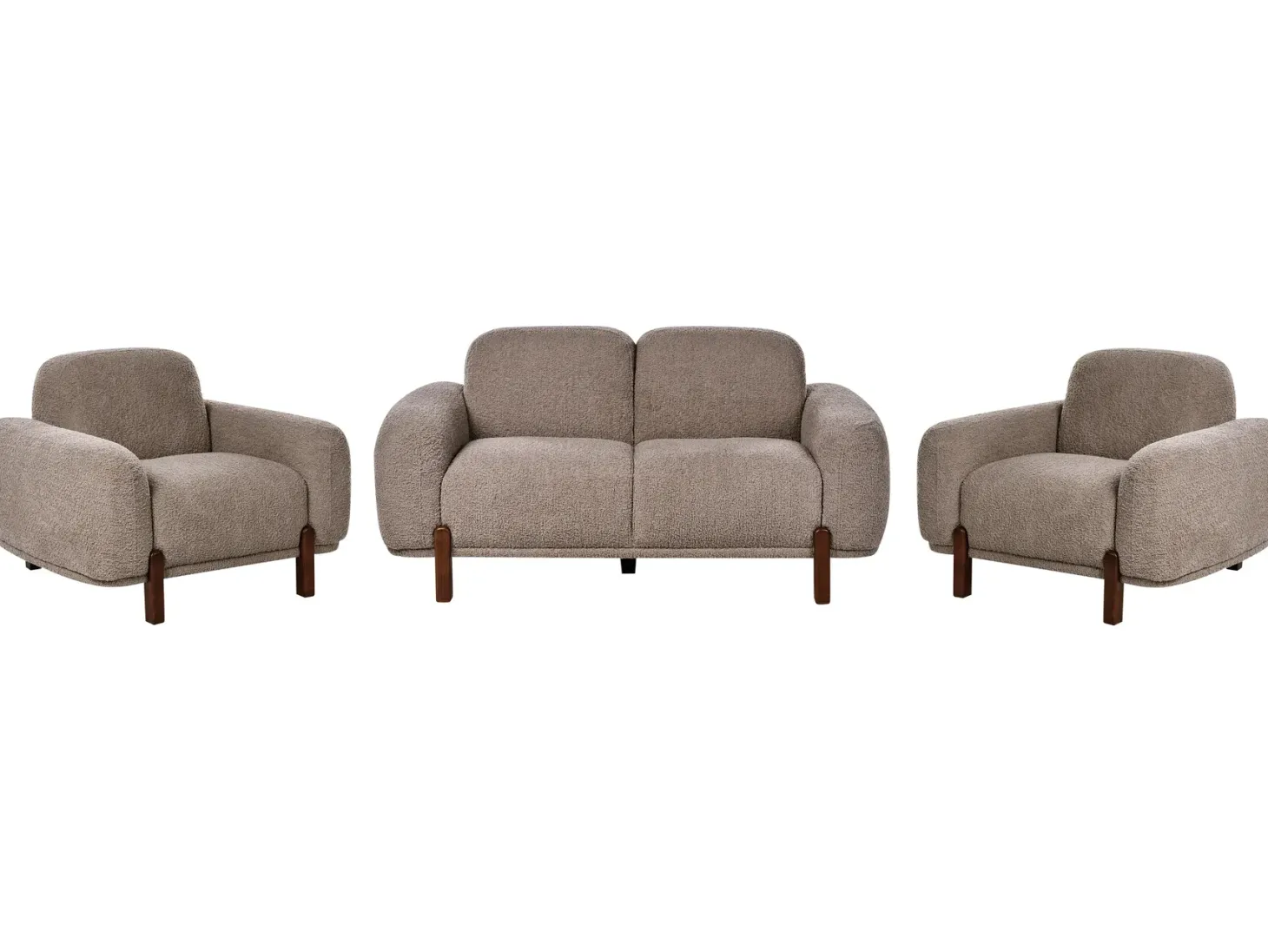 Sofasæt 4 personers ODNES Boucle Brungrå
