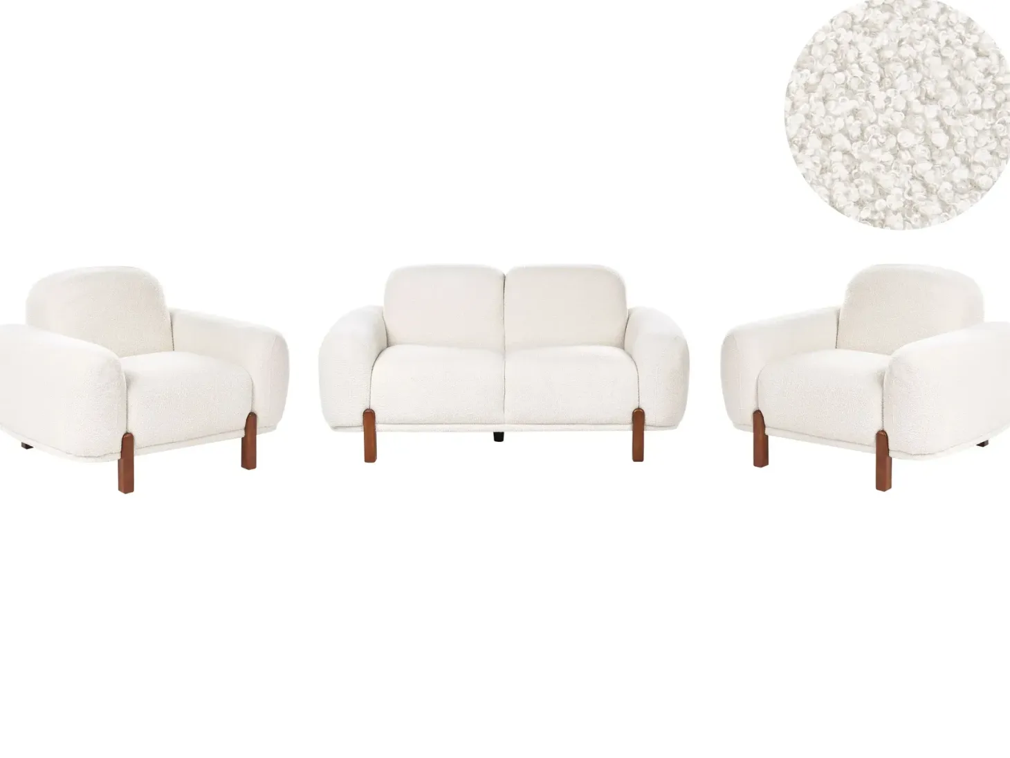 Sofasæt 4 personers ODNES Boucle Hvid