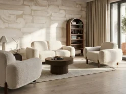 Sofasæt 4 personers ODNES Boucle Hvid