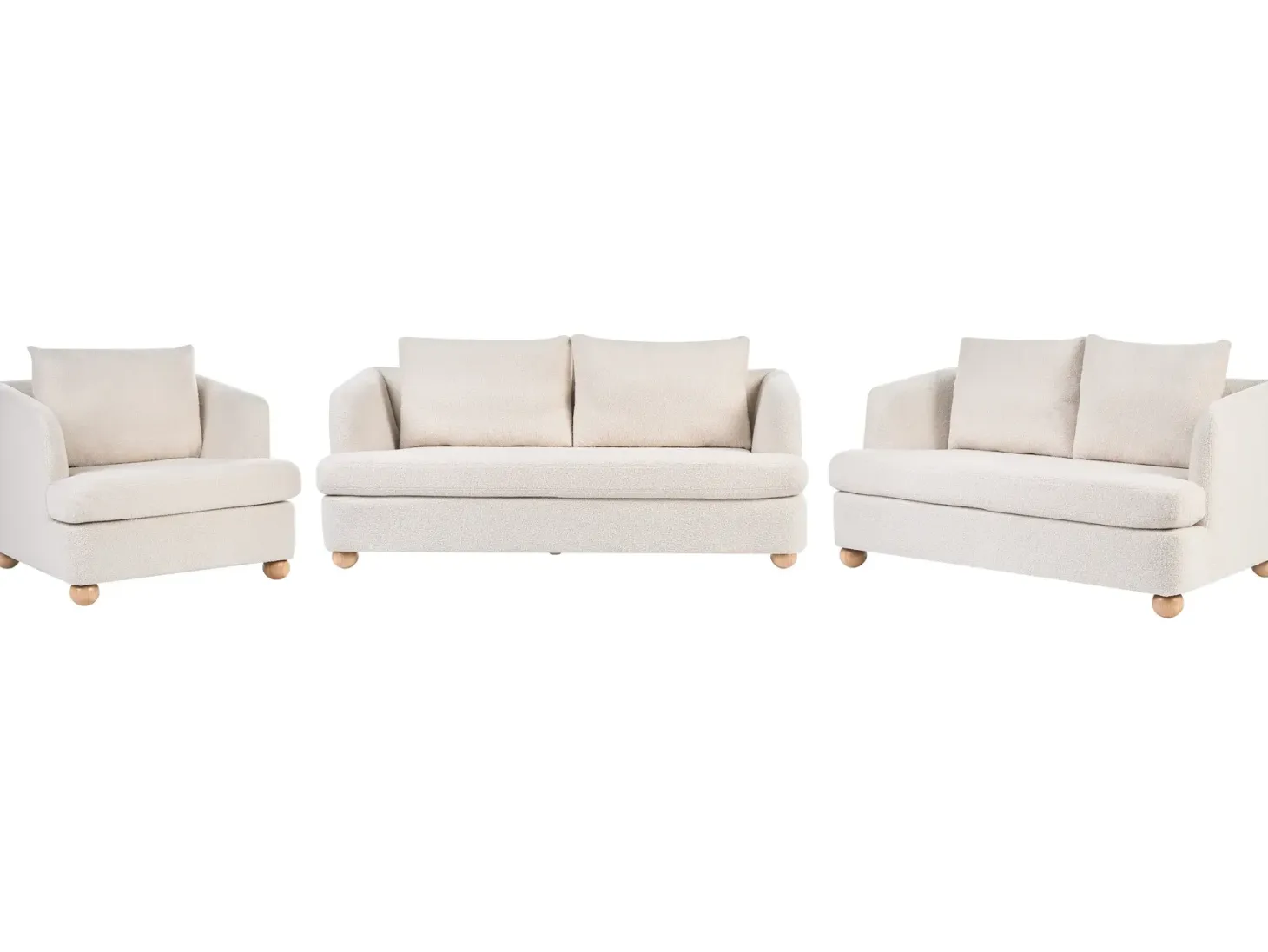 Sofasæt 6 personers RATTVIK Boucle Cremehvid