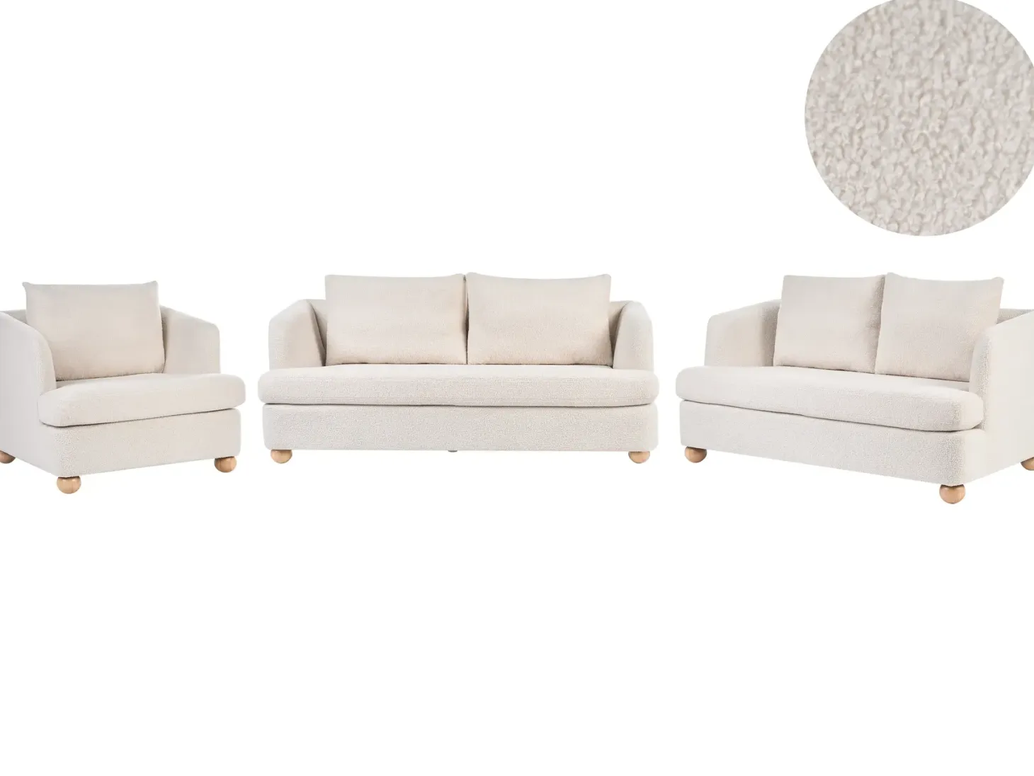 Sofasæt 6 personers RATTVIK Boucle Cremehvid