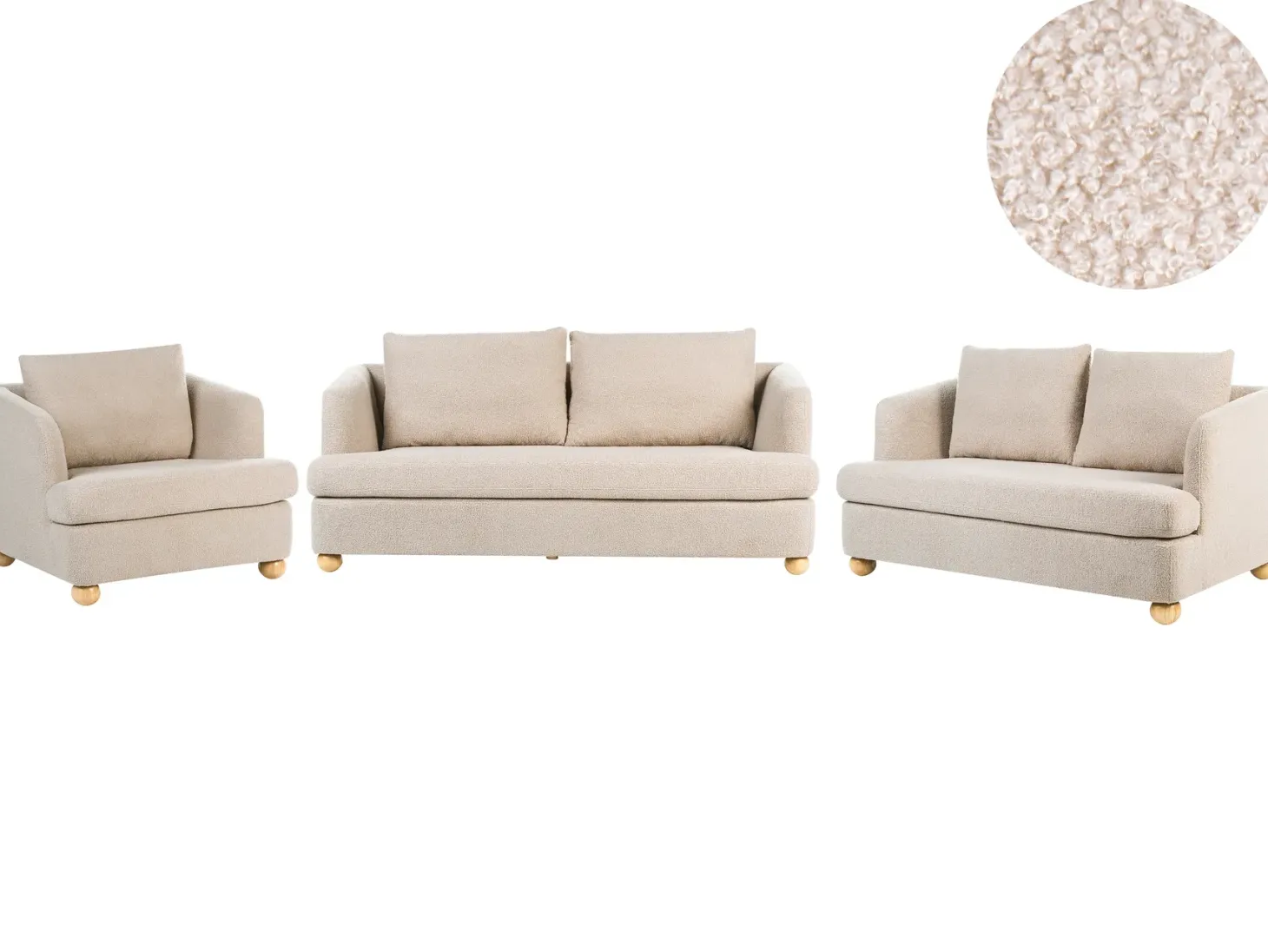 Sofasæt 6 personers RATTVIK Boucle Beige