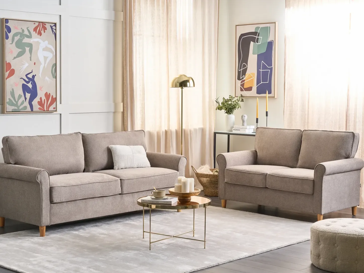 Sofasæt 5 personers RONNEBY Lysebrun