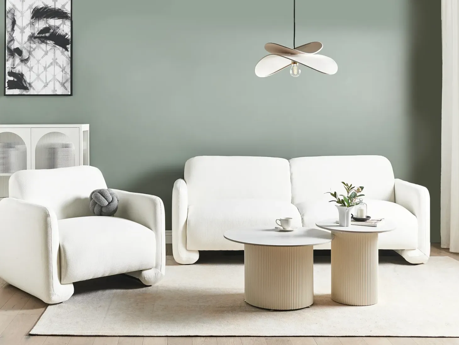 Sofasæt 4 personers SALAND Hvid