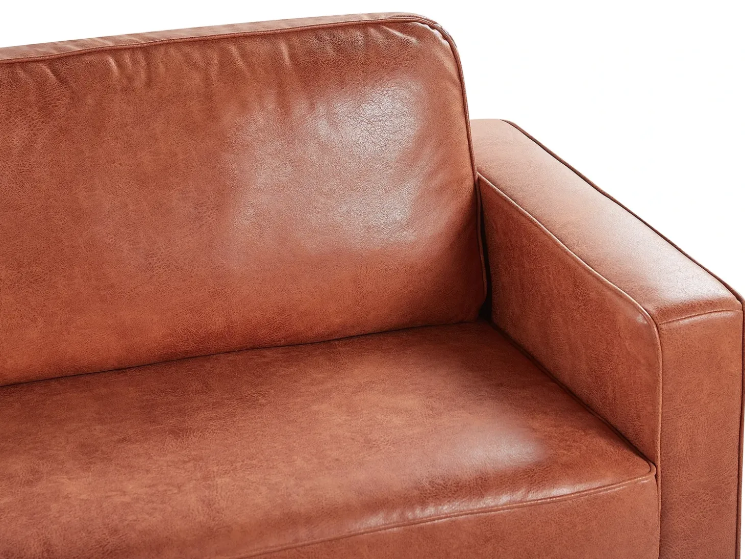 Sofasæt 4 personers SAVALEN Kunstlæder Guldbrun