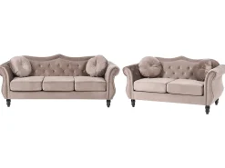 Sofasæt 5 personers SKIEN Velour Brungrå