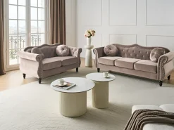 Sofasæt 5 personers SKIEN Velour Brungrå