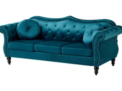 Sofasæt 5 personers SKIEN Velour Blågrøn