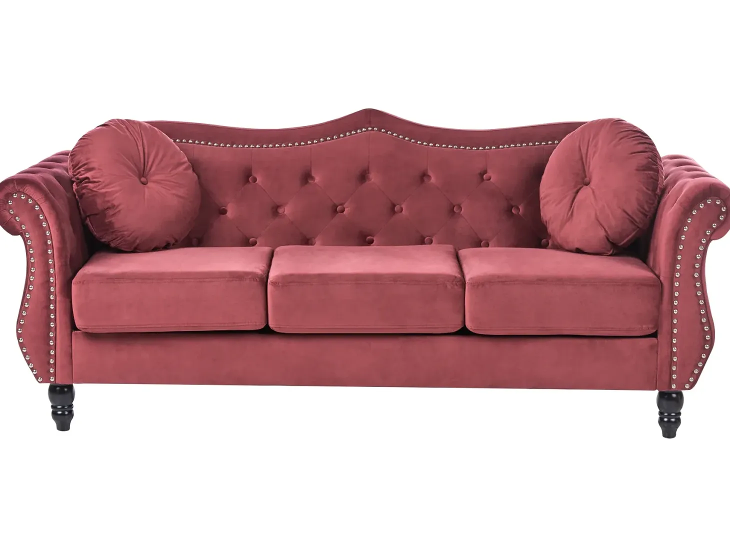 Sofasæt 5 personers SKIEN Velour Mørkerød