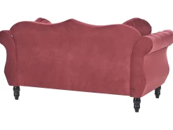 Sofasæt 5 personers SKIEN Velour Mørkerød