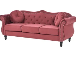 Sofasæt 5 personers SKIEN Velour Mørkerød
