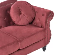 Sofasæt 5 personers SKIEN Velour Mørkerød