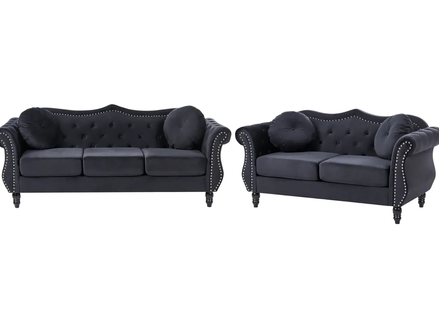 Sofasæt 5 personers SKIEN Velour Sort