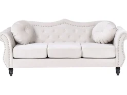 Sofasæt 5 personers SKIEN Velour Lys Beige